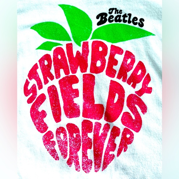 New Womens’ Short Sleeved Tee : The Beatles Love : Strawberry Fields Forever - Picture 2 of 8